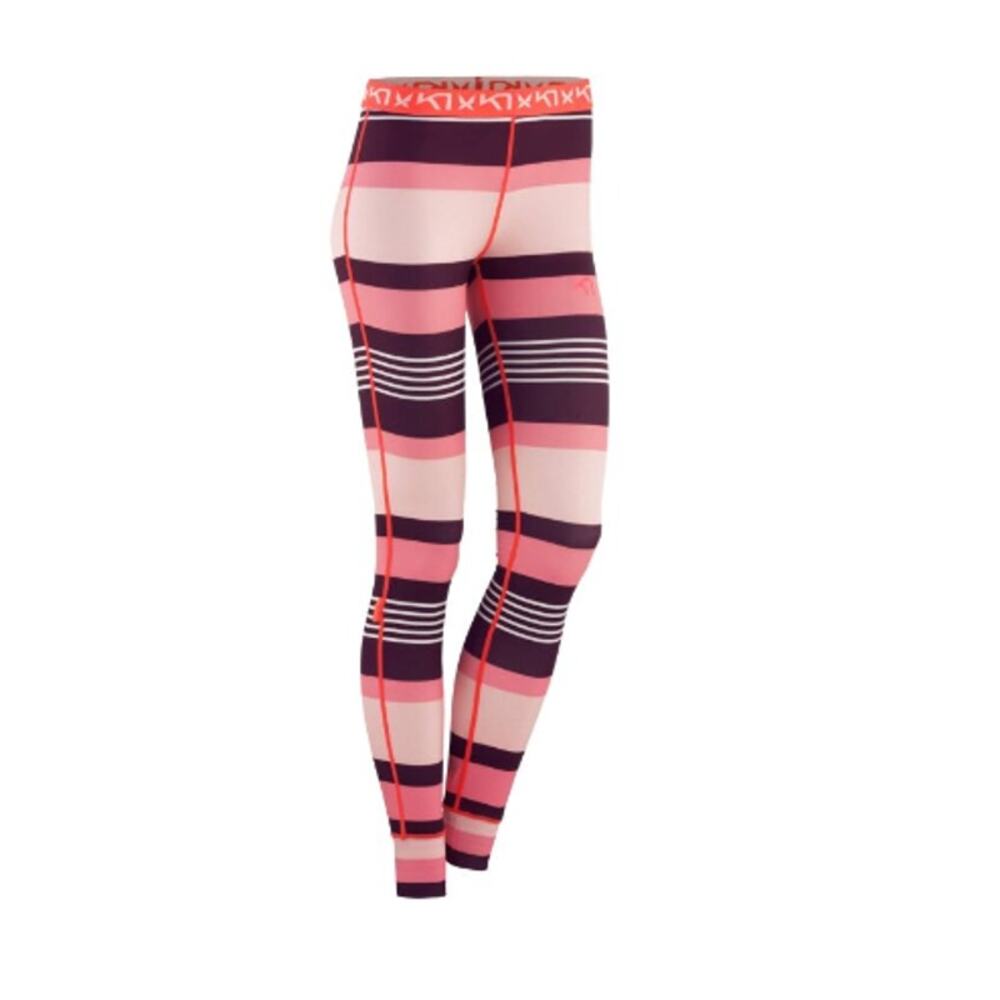 Kari Traa SJOLVSAGT baselayer pant leggings - pink stripes - women's medium